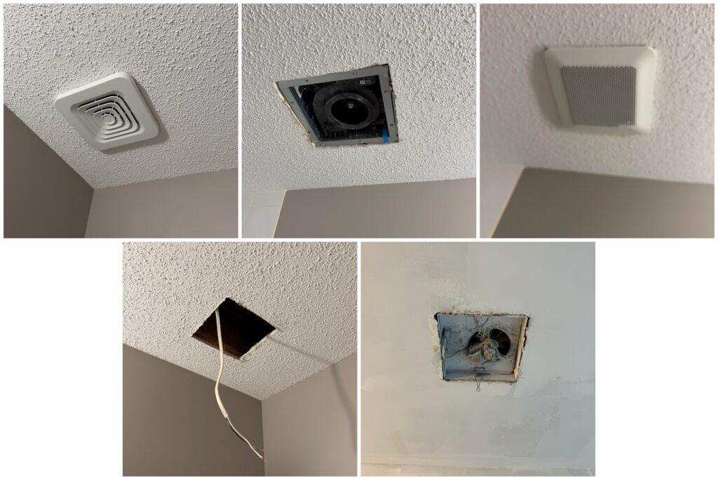 Ceiling exhaust fan installation photos