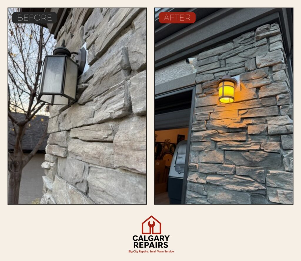 Garage lights replaced - Springbank Hill
