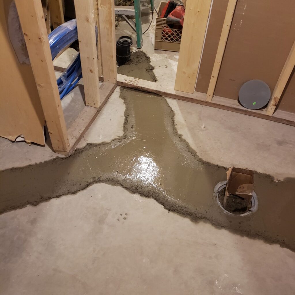 Concrete floor patch repair by Calgary Repairs